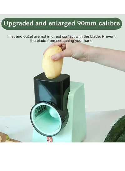 Electric Vegetable Slicer with 3 Interchangeable Blades